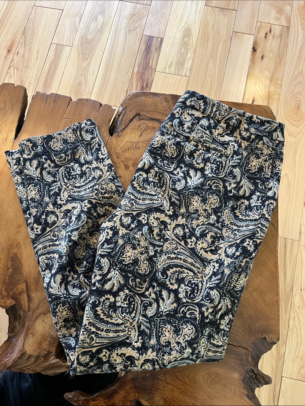 Talbots Black & Cream Paisley Pants